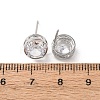 Brass Micro Pave Clear Cubic Zirconia Stud Earrings EJEW-C174-02H-P-5