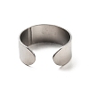 304 Stainless Steel Open Cuff Ring Components STAS-Z091-03P-01-3