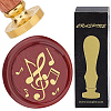 Brass Wax Seal Stamps with Wood Handle AJEW-WH0412-0126-1