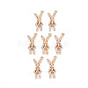 Rack Plating Brass Micro Pave Clear Cubic Zirconia Pendants KK-T060-42-RS-1