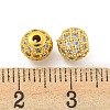 Round Brass Micro Pave Cubic Zirconia Beads ZIRC-N016-01G-6MM-3