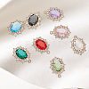 8Pcs 8 Styles Brass Glass Clear Cubic Zirconia Pendants KK-BBC0021-24-6