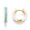 Brass Huggie Hoop Earrings EJEW-S209-07C-1