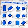 60Pcs 6 Styles Handmade Silver Foil Lampwork Beads FOIL-PH0001-01-2