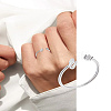 1Pc Letter Brass Rhinestone Open Cuff Rings for Women AJEW-LP0004-47E-S-1
