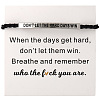 DON'T LET THE HARD DAYS WIN 304 Stainless Steel Charm Motivational Quote Bracelets KL3907-2-2