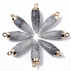 Top Golden Plated Natural Labradorite Pointed Pendants X-G-S359-078D-2