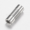 Tarnish Resistant 304 Stainless Steel Magnetic Clasps with Glue-in Ends STAS-F149-04P-B-2
