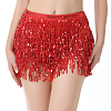 Polyester with Glitter Waist Belt with Curb Chains AJEW-WH0166-70B-7