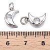 Brass Micro Pave Cubic Zirconia Charms KK-E068-VB229-A-3