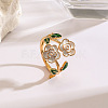 Alloy Enamel Cuff Open Rings WGDC10F-03-1