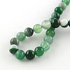 Dyed Natural Striped Agate/Banded Agate Round Bead Strands X-G-R342-8mm-06-3