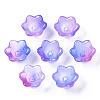 Transparent Two Tone Spray Painted Glass Beads GLAA-Q089-002B-003-2