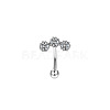 Flower 304 Stainless Steel Cubic Zirconia Eyebrow Barbell Rings WGF5FAC-02-1