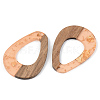 Transparent Resin & Walnut Wood Pendants RESI-S389-026A-B04-2