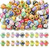 20Pcs 2 Styles Resin Beads with Brass Rhinestone Rondelle KK-YW0004-31-1
