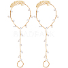 2Pcs Brass Clear Cubic Zirconia Box Chain Bracelets for Women BJEW-BBC0001-09G-1