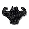 Black Zinc Alloy Brooches JEWB-A018-03B-2