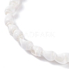 Natural Trumpet Shell Beaded Anklet for Women AJEW-AN00470-4