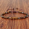 Natural Tiger Eye Heishi Beads Adjustable Braided Bracelets for Men Women LS-BX7041-4-1