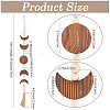 Wooden Moon Phases Wall Hanging Ornaments HJEW-WH20003-61A-2