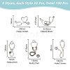 100Pcs 5 Style Tibetan Style Alloy Pendants & Pendant Rhinestone Settings TIBEP-GO0001-04-2
