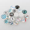 Helm &  Anchor Printed Glass Cabochons GGLA-A002-12mm-WW-2