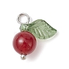 Natural Dyed White Jade Fruit Charms PALLOY-JF02431-04-3