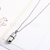 Medical Theme Pill Shape Stainless Steel Pendant Necklaces with Cable Chains JS1441-3-2