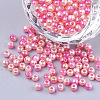 Rainbow ABS Plastic Imitation Pearl Beads OACR-Q174-12mm-04-1