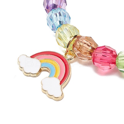 9Pcs 9 Style Acrylic Round Beaded Stretch Bracelets Set BJEW-JB08898-1