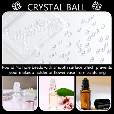 100Pcs Natural Quartz Sphere Beads G-NB0005-51A-1