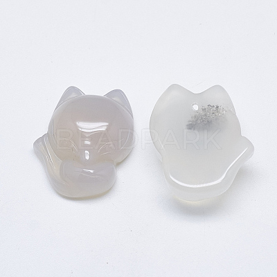 Natural White Agate Pendants G-T122-16E-1