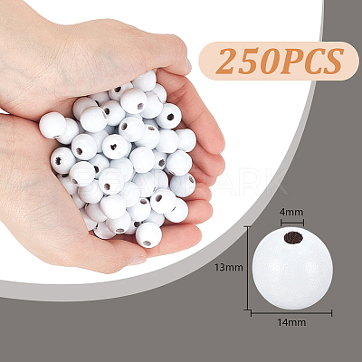 250Pcs Natural Wood European Beads WOOD-GA0001-97A-1