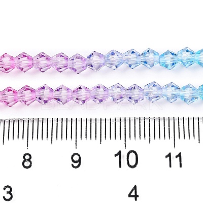 Gradient Color Baking Paint Glass Bead Strands X1-DGLA-A039-T6mm-A06-1