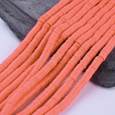 Flat Round Handmade Polymer Clay Beads CLAY-R067-8.0mm-14-1