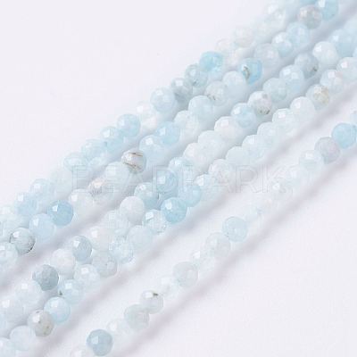 Natural Aquamarine Beads Strands G-J376-22A-2mm-1