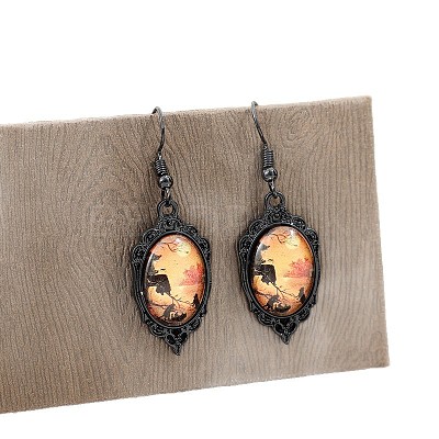 Zinc Alloy Glass Dangle Earrings FS-WG599E5-03-1