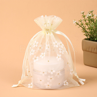 Rectangle Organza Drawstring Bags X-CON-PW0001-062A-02-1