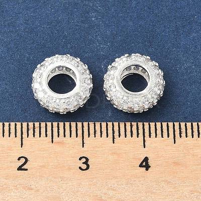 Brass Micro Pave Cubic Zirconia European Beads KK-A254-03B-S-1