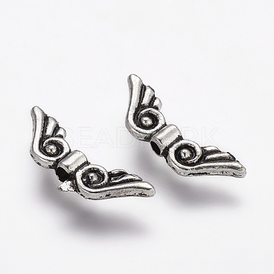 Tibetan Style Alloy Angel Wing Beads TIBEB-4999-AS-NR-1