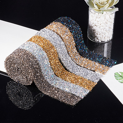 Glitter Resin Hotfix Rhinestone(Hot Melt Adhesive On The Back) OCOR-WH0052-01F-1