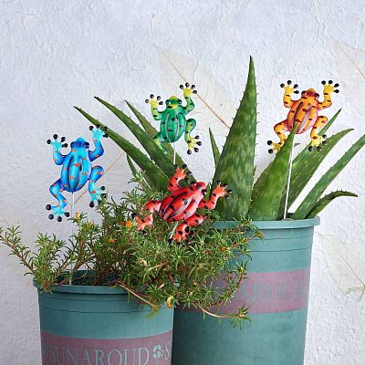 4Pcs Metal Frog Garden Decors JX177A-1