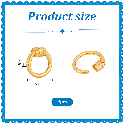 4Pcs Sterling Silver Locking Carabiner FIND-PH0026-94G-1