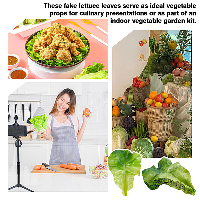 PVC Lettuce Leaf Display Decorations DJEW-WH0042-134-1