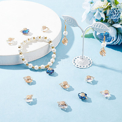 24Pcs 4 Style Electroplate Glass Pendants EGLA-SC0001-13-1