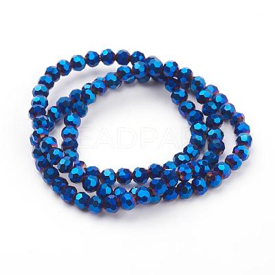 Electroplate Glass Bead Strands X-EGLA-R042-4mm-01-1