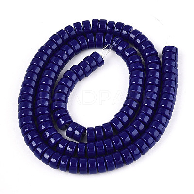 Opaque Solid Color Glass Beads Strands X-GLAA-N026-3x6mm-09-1