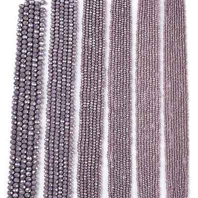 Electroplate Glass Beads Strands EGLA-A044-P1mm-B13-1