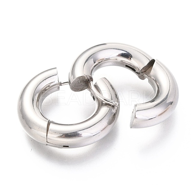 Tarnish Resistant 202 Stainless Steel Huggie Hoop Earrings EJEW-O087-08E-P-1